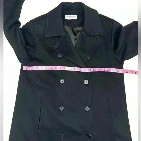 Forecaster Of Boston Women’s Pea Coat Jacket Black Wool Double Breasted Size- 8 - Picture 9 of 12